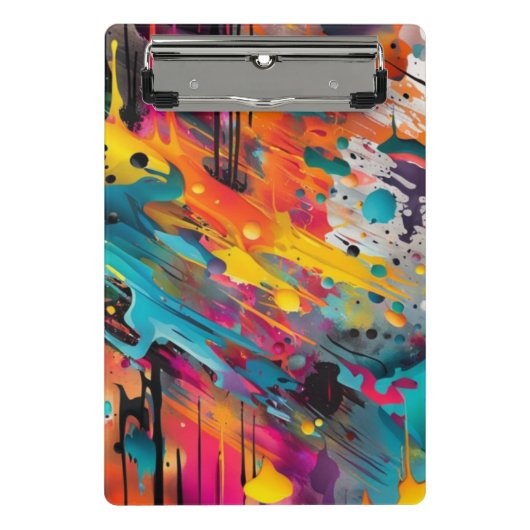 Vivid Chaos Splash Graffiti Mini Klemmbrett (Vorderseite)