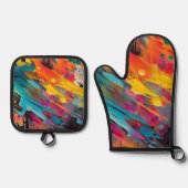 Vivid Chaos Splash Graffiti Ofenhandschuh & Topflappen-Set (Vorderseite)