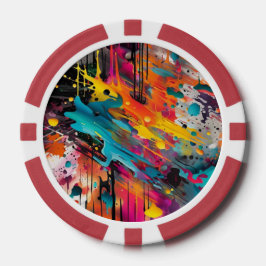 Vivid Chaos Splash Graffiti Pokerchips