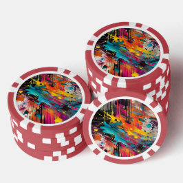 Vivid Chaos Splash Graffiti Pokerchips