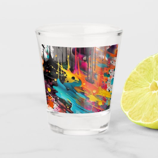 Vivid Chaos Splash Graffiti Schnapsglas (Vorderseite)