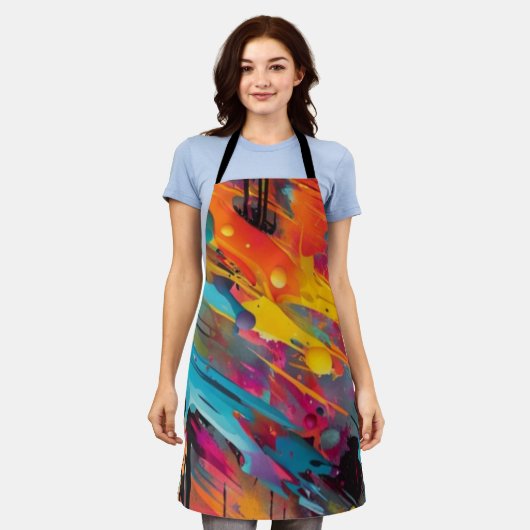 Vivid Chaos Splash Graffiti Schürze (Getragen)
