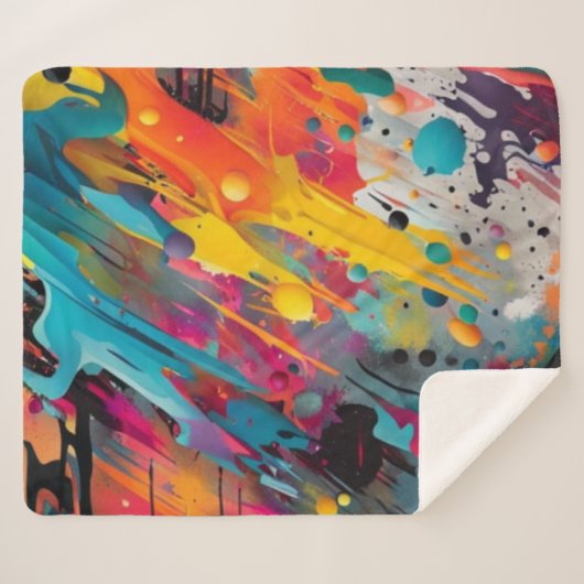 Vivid Chaos Splash Graffiti Sherpadecke (Vorderseite (Horizontal))