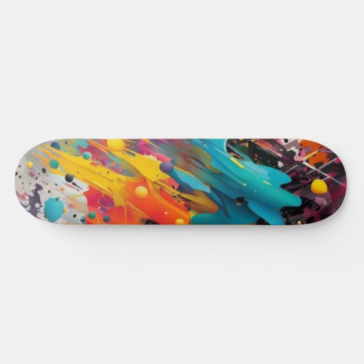 Vivid Chaos Splash Graffiti Skateboard (Horizontal)