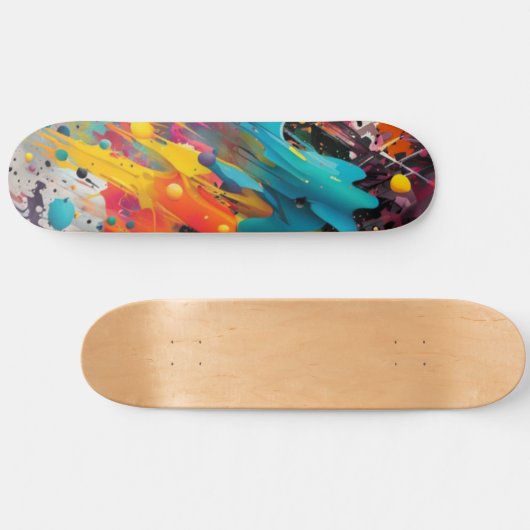 Vivid Chaos Splash Graffiti Skateboard (Horizontal)
