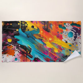 Vivid Chaos Splash Graffiti Strandtuch