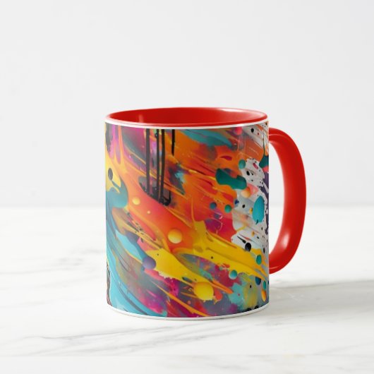 Vivid Chaos Splash Graffiti Tasse (VorderseiteRechts)