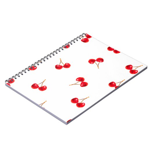 Vivid Cherry Pattern Notizblock (Linke Seite)