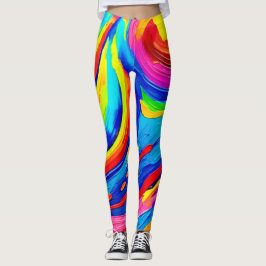 Vivid Color Vortex Leggings
