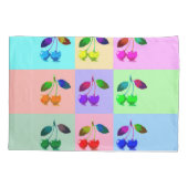 Vivid Colorful Cherries - Pop Art Kissenbezug (Rückseite)