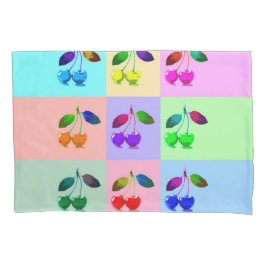 Vivid Colorful Cherries - Pop Art Kissenbezug