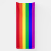 Vivid Colors Gay Pride Flag Classic Rainbow Stripe Banner (Vertikal)