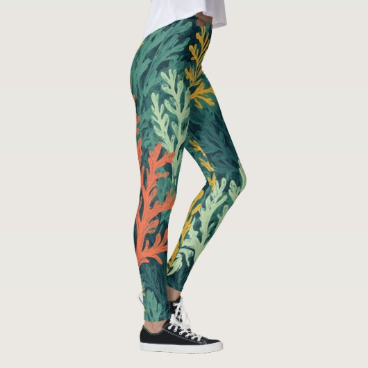 Vivid Coral Forest - Leggings (Rechts)