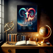 Vivid Customizable Aries Zodiac Sign Poster