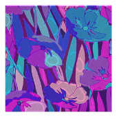 Vivid Dark Blue Lila Mitternacht Blume Kunst und K Fotodruck (Vorne)