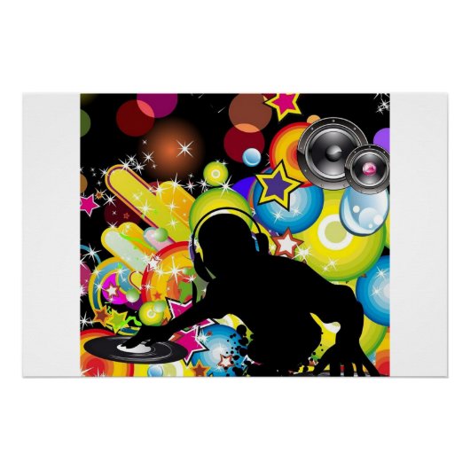 Vivid DJ Music Wall Art | Modern Gloslossy Poster (Vorderseite)