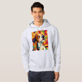 Vivid Dog Portrait - Kunstmischung und Liebe Hoodie (Vorne ganz)