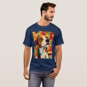 Vivid Dog Portrait - Kunstmischung und Liebe T-Shirt (Vorne ganz)