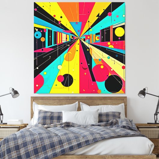 Vivid Dreams: Eine Neon Odyssey Leinwanddruck (Insitu (Schlafzimmer))