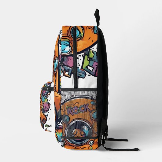 Vivid Drive: Orange Car Adventure Bedruckter Rucksack (Rechts)