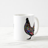 Vivid Eclectic Beautiful Rooster Kaffeetasse (VorderseiteRechts)