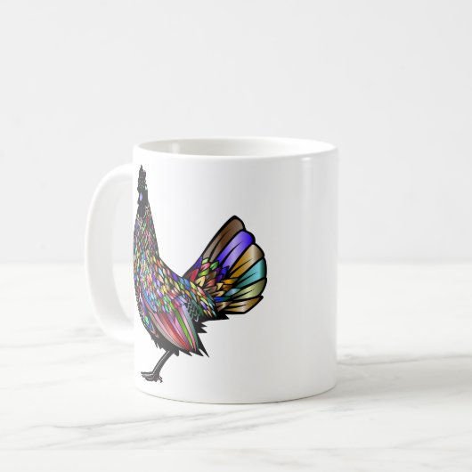 Vivid Eclectic Beautiful Rooster Kaffeetasse (Vorderseite Links)