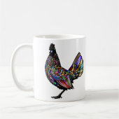 Vivid Eclectic Beautiful Rooster Kaffeetasse (Links)