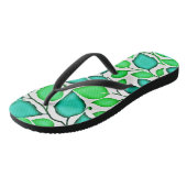 Vivid Elegance Blätter Muster Badesandalen (Schrägansicht)