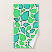 Vivid Elegance Blätter Muster Badhandtuch Set (Handtuch)