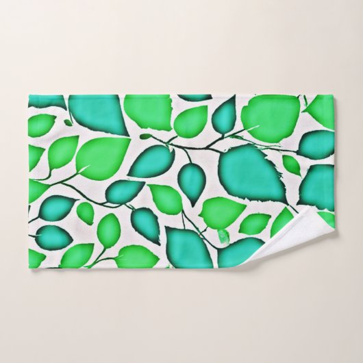 Vivid Elegance Blätter Muster Badhandtuch Set (Handtuch)