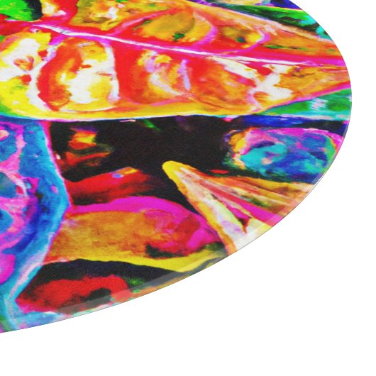 Vivid Elegance Blätter Muster Schneidebrett (Ecke)