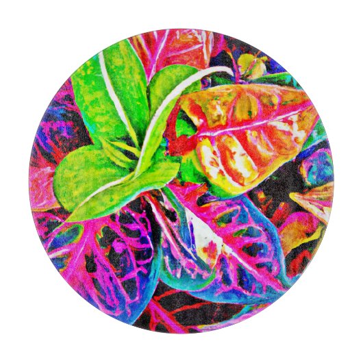 Vivid Elegance Blätter Muster Schneidebrett (Vorderseite)