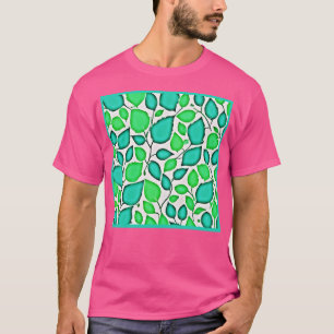 Vivid Elegance Blätter Muster T-Shirt