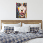Vivid Expression - Abstraktes Portrait Art Leinwanddruck (Insitu (Schlafzimmer))