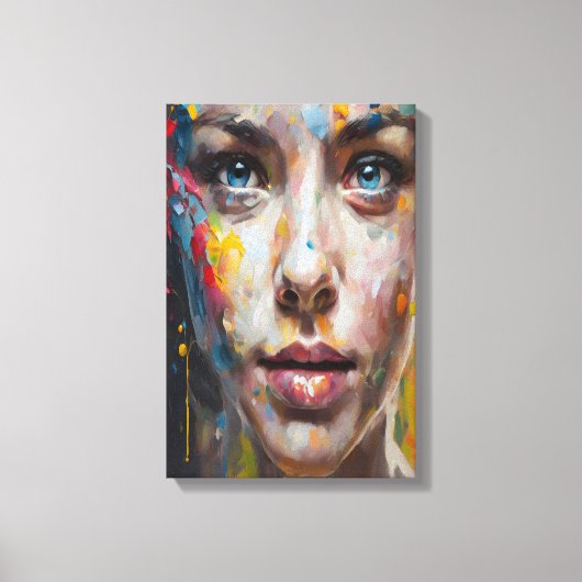 Vivid Expression - Abstraktes Portrait Art Leinwanddruck (Vorderseite)