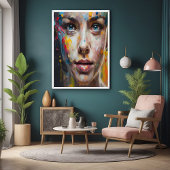Vivid Expression - Abstraktes Portrait Art Poster