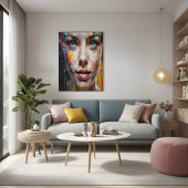 Vivid Expression - Abstraktes Portrait Art Poster