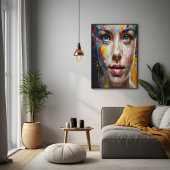 Vivid Expression - Abstraktes Portrait Art Poster