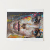 Vivid Expression - Abstraktes Portrait Art Wandteppich (Vorderseite (Horizontal))