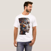 Vivid Expressions: Abstrakte menschliche Gesichtsk T-Shirt (Vorne ganz)