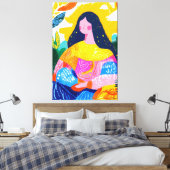Vivid Fauvist Vision der Mona Lisa Leinwanddruck (Insitu (Schlafzimmer))