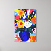 Vivid Fauvist Vision der Sonnenblumen Leinwanddruck (Vorderseite)