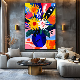 Vivid Fauvist Vision der Sonnenblumen Leinwanddruck