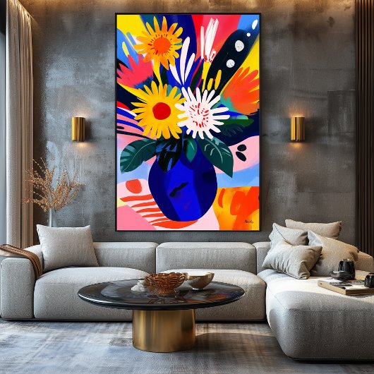 Vivid Fauvist Vision der Sonnenblumen Leinwanddruck