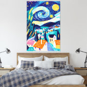 Vivid Fauvist Vision der Sternennacht Leinwanddruck (Insitu (Schlafzimmer))