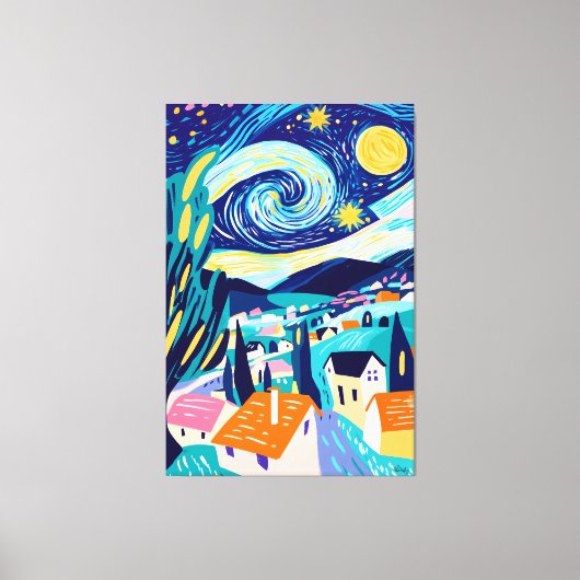 Vivid Fauvist Vision der Sternennacht Leinwanddruck (Vorderseite)