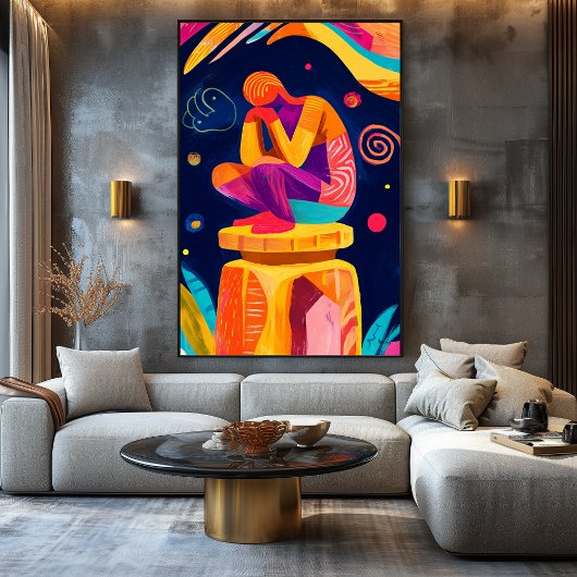 Vivid Fauvist Vision des Denkers Leinwanddruck