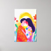 Vivid Fauvist Vision des Kusses Leinwanddruck (Vorderseite)