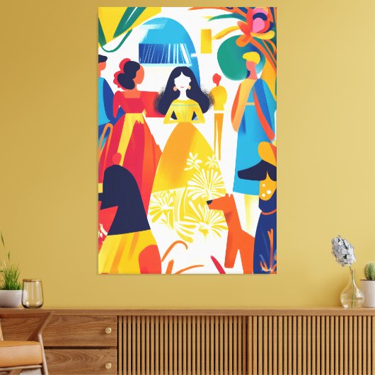 Vivid Fauvist Vision von Las Meninas Leinwanddruck (Insitu (Wohnzimmer))