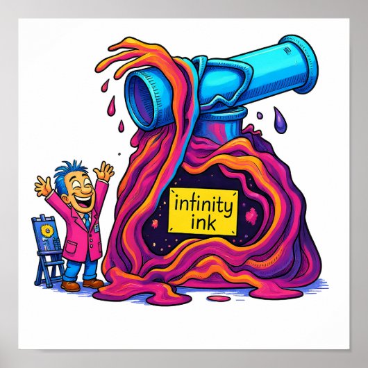 Vivid Flat Color Humorous Seamless Fabric Poster (Vorne)